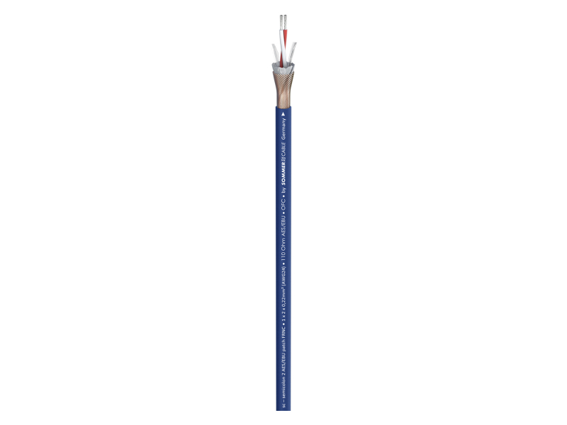 SOMMER CABLE DMX Semicolon 2 AES/EBU; 2 x 0,22 mm2; FRNC O 5,00 mm blue